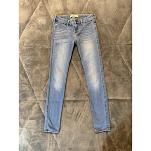 Hollister Low-Rise Super Skinny Jeans Light Wash Blue Stretch Size w24 l27 0s